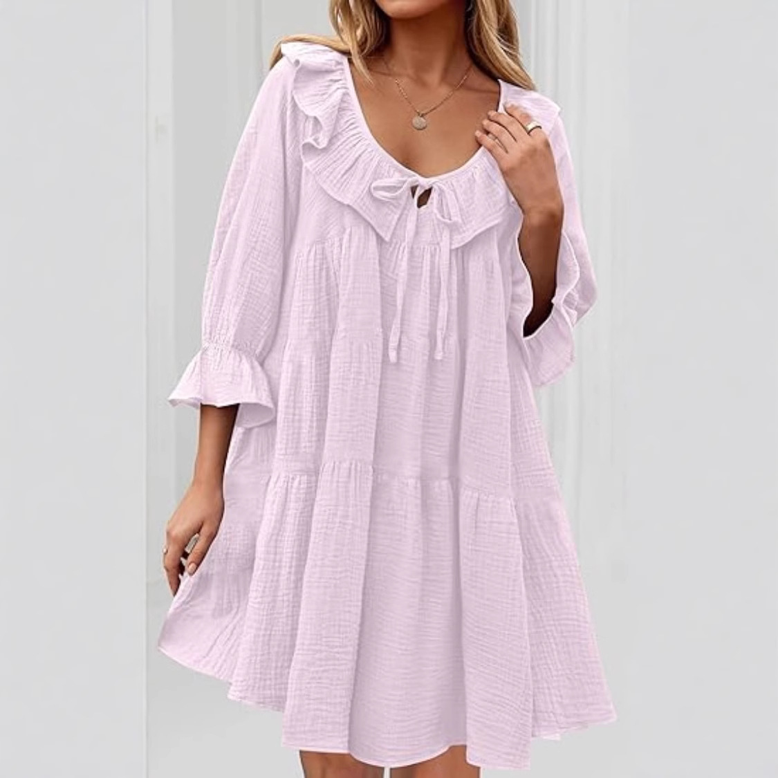 Women's Round Neck Long Sleeve Top Tie