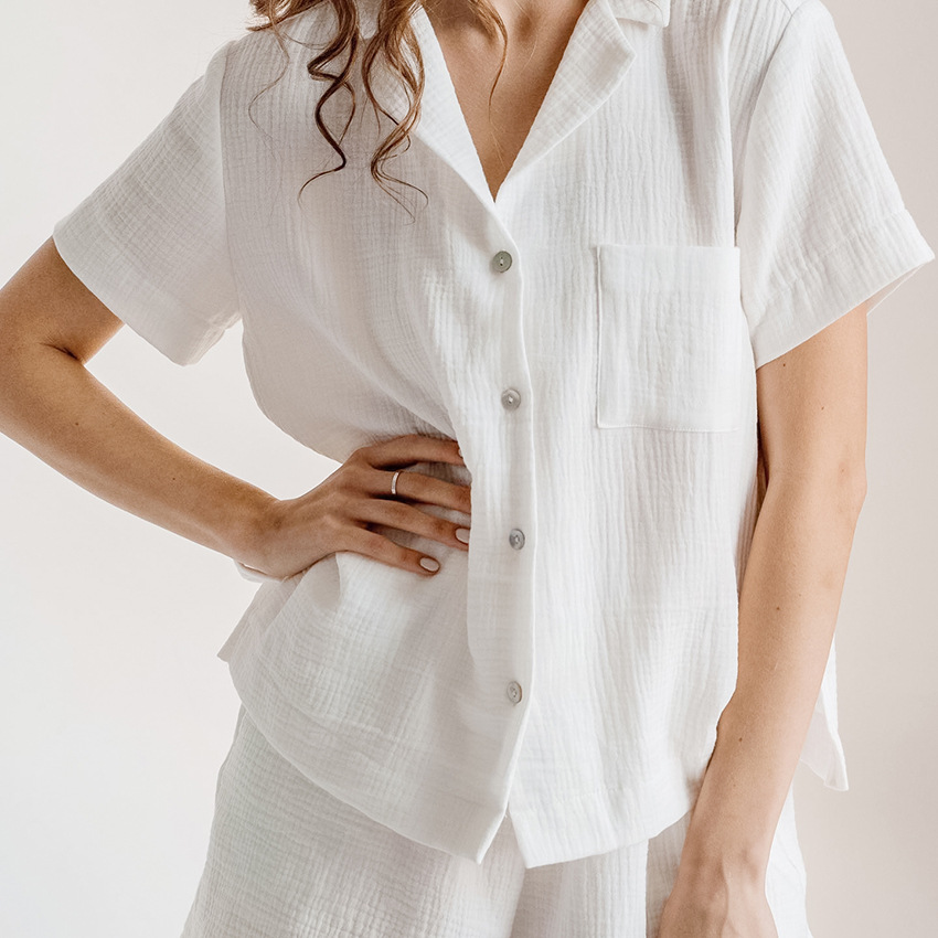 Title 5, Natural Double Gauze Shirt And Shorts Set