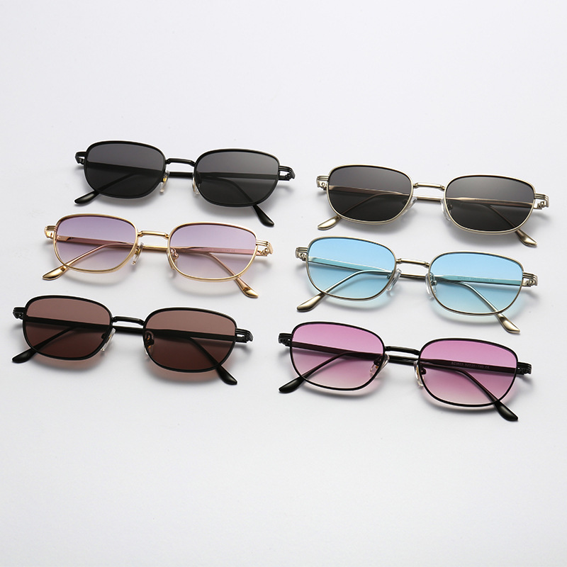 Metal Small Square Box Retro UV Protection Sun Glasses