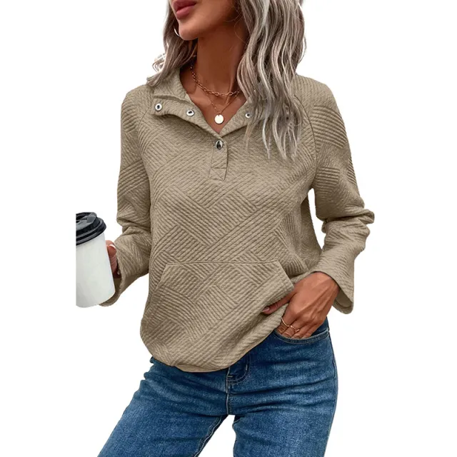 All matching V neck Long Sleeve Top Women Lc25315197 P5016 L - Shop at LoveMi