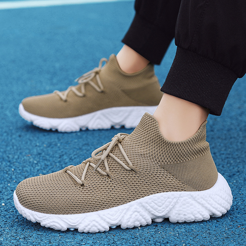Outdoor Casual Shoes Thick-soled Flyknit Breathable Sneakers