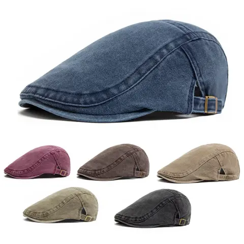 Retro Washed Denim Hat Cowboy Beret Fashion Casual Baseball
