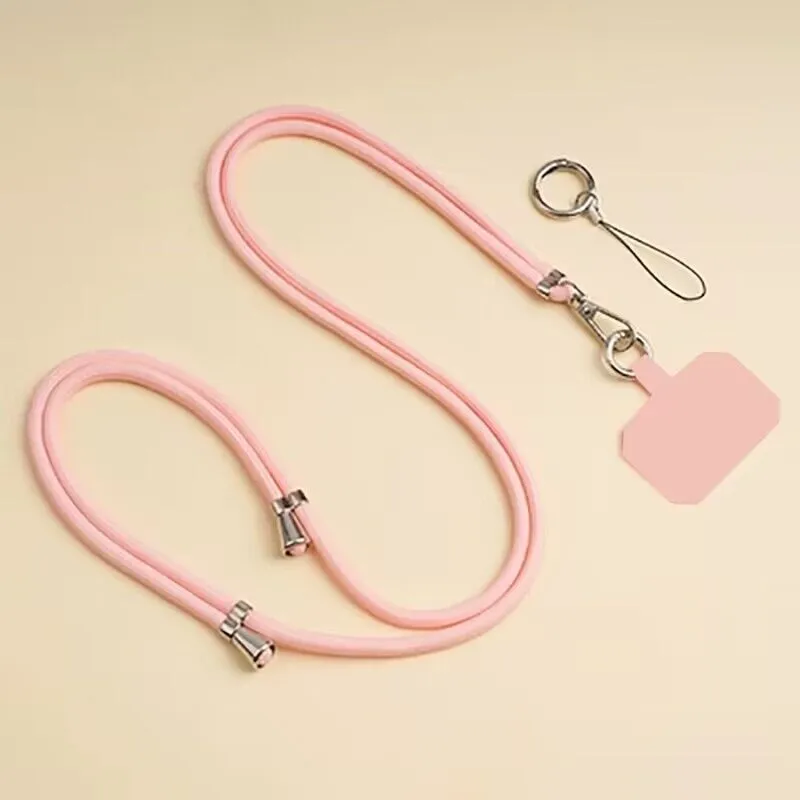 Upgraded Mobile Phone Lanyard Halter Crossbody Retractable - Pink