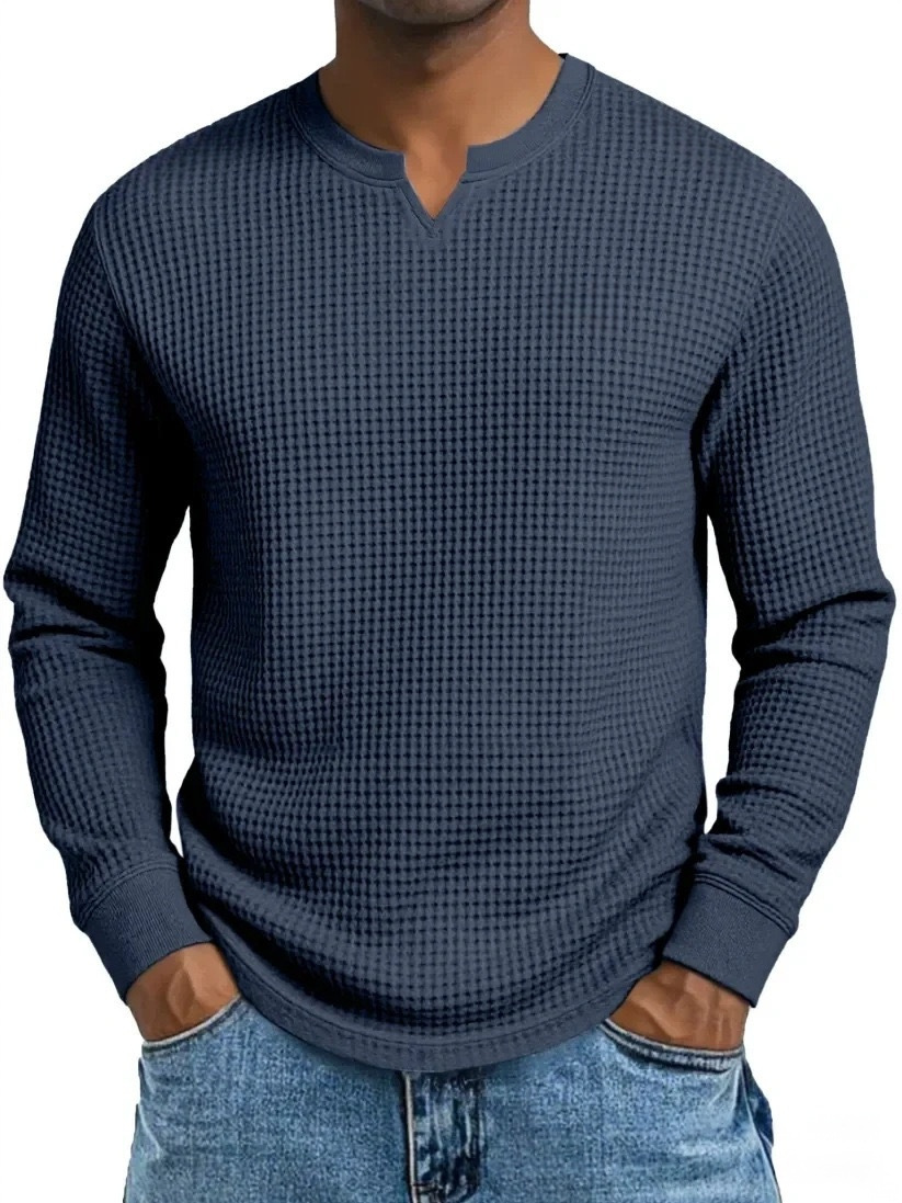 Men's Slim-fit Casual Long-sleeve V-neck Top 20 9707a622 7b11 4d21 a106 fdcc5a1c5d01