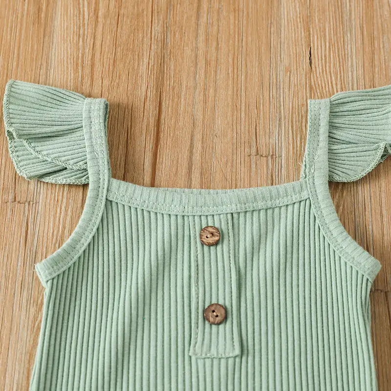 Girls Sunken Stripe Sling Romper Rainbow Printing Suit