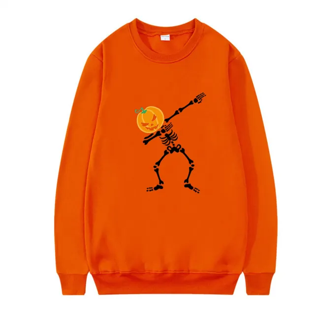 Women's Creative Leisure Printed Crew Neck Top Orange Red - Shop at LoveMi