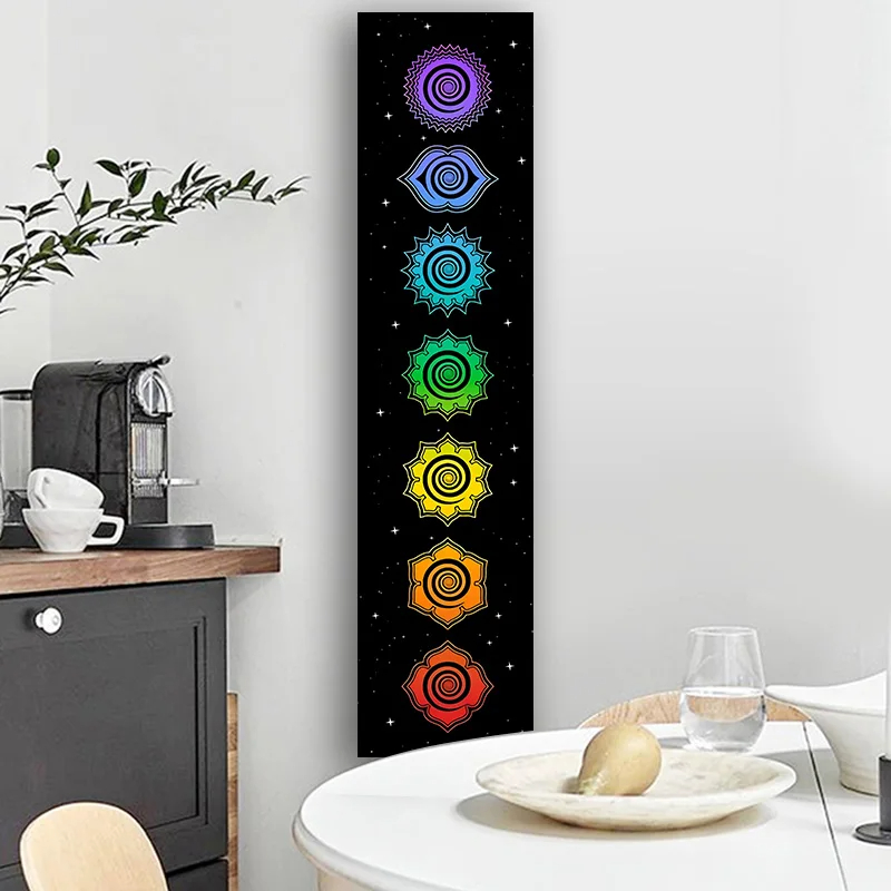 Colorful Moon Phases Tapestry Background Fabric