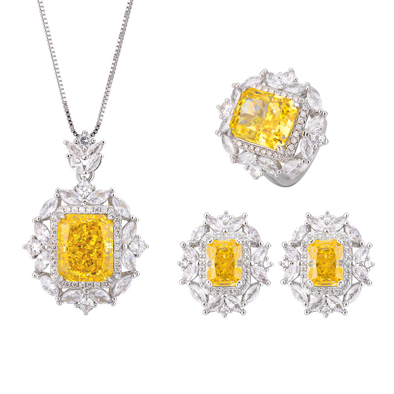 Ice Flower Cut Yellow Diamond Jewelry 1