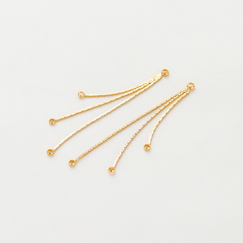 Three Tassel Eardrops 14K Copper Plating Color Retaining Real Gold Earring Accessories Chain - Image 4