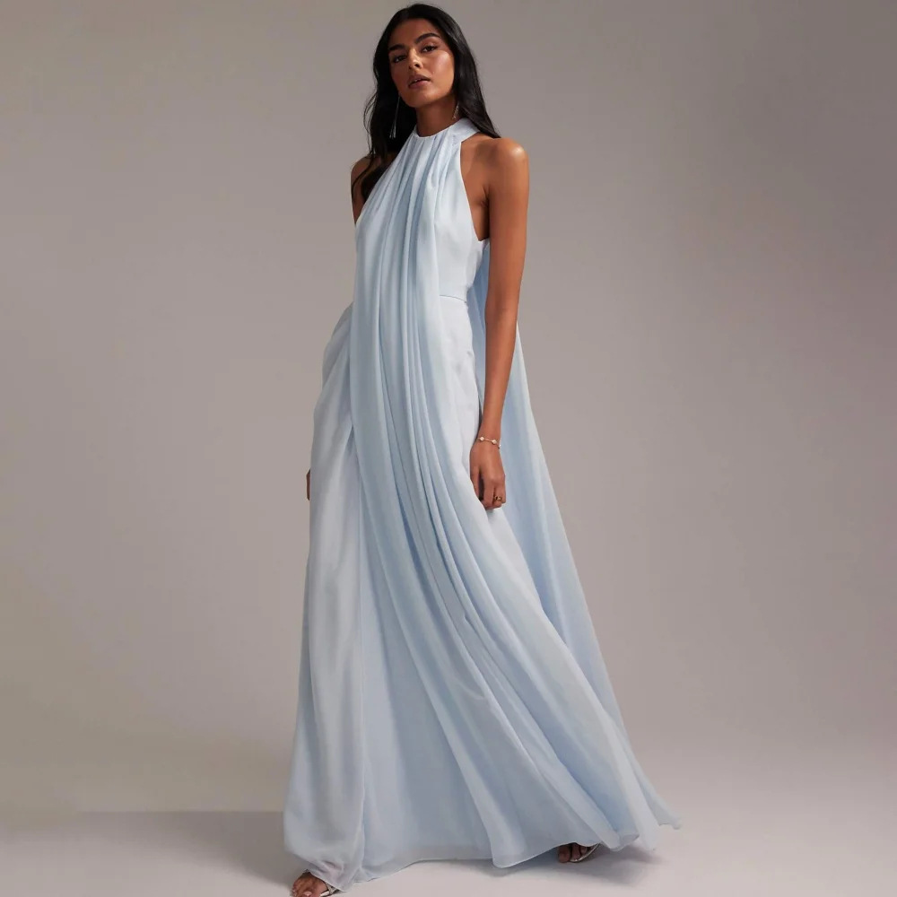 Elegant Runway-style Halter-neck Dress