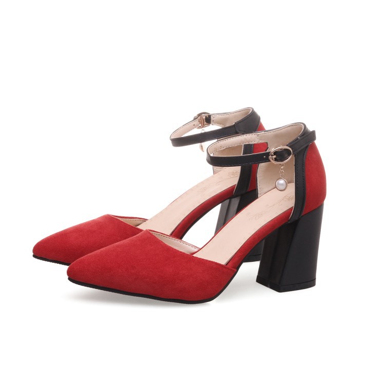 Suede Pointed-Toe Block-Heel Pumps, picture 2 of 6