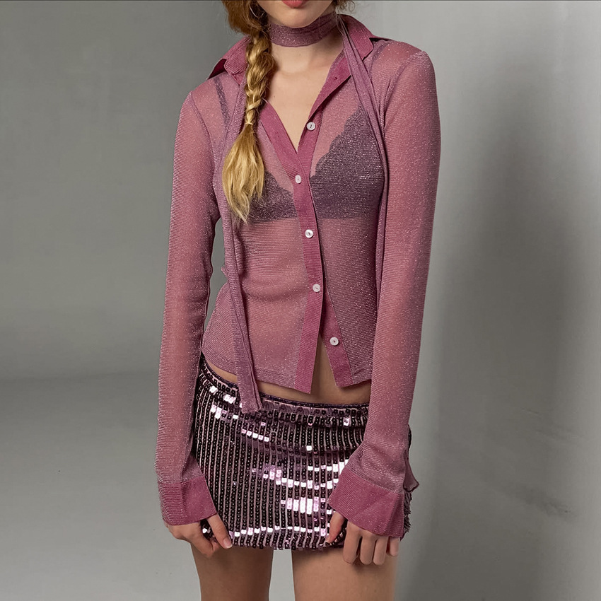 Long-sleeve Shirt With Off-the-shoulder Fluttering Straps