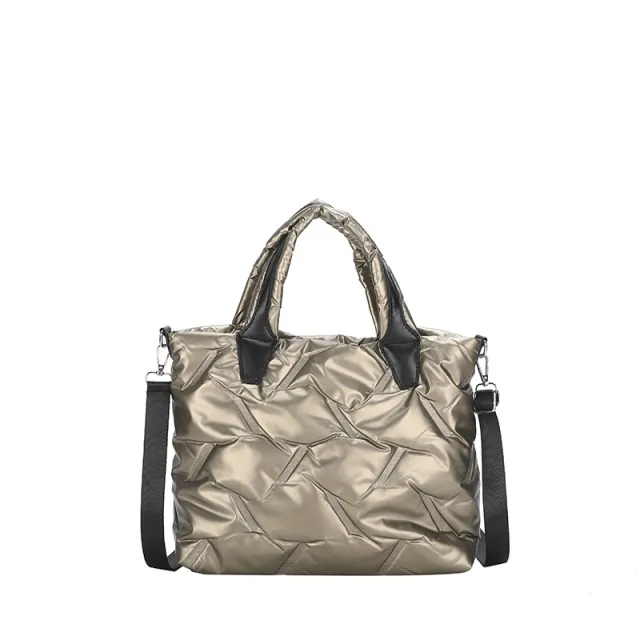Printed Stitching Multi compartment Bag Khaki - Shop at LoveMi