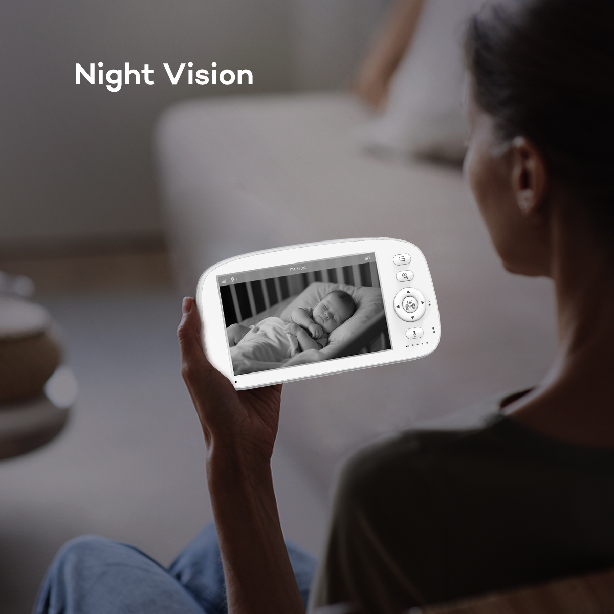 New 5-inch HD Baby Monitor With Temperature Monitoring