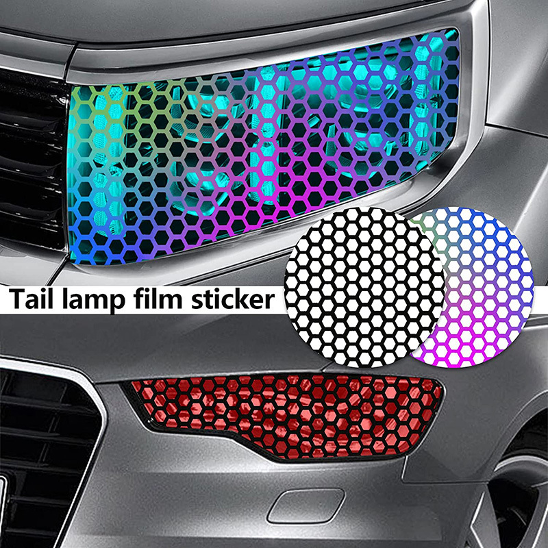 Car Taillight Honeycomb Shape Sticker Applique Taillight Decoration Sticker Rear Lamp Cover Sticker Taillight Sticker - Image 9