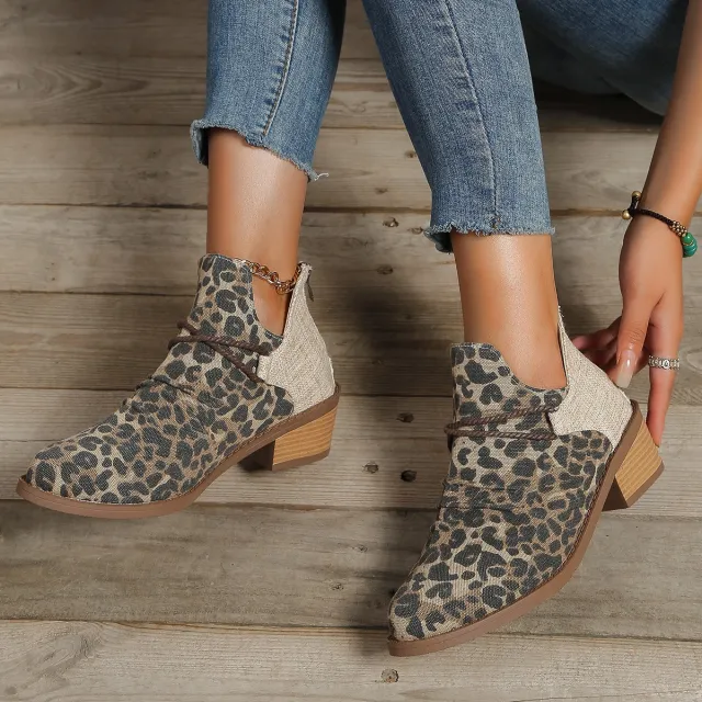 Plus Size Vintage Suede Boots Leopard - Shop at LoveMi