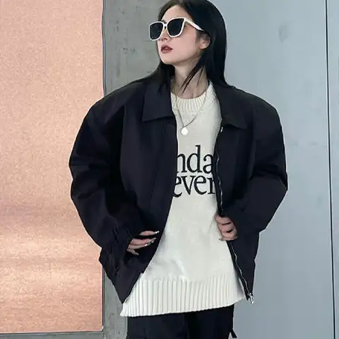 Brown Lapel Jacket Coat for Women