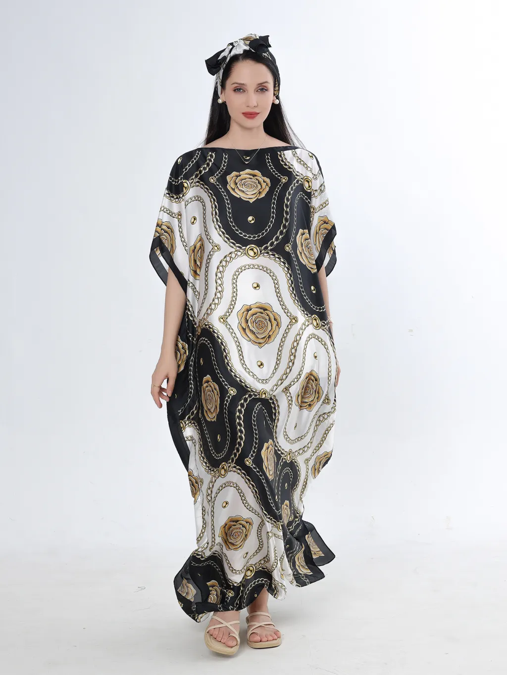 Beach Vacation Silk-like Bikini Blouse - Style 36-90X140Cm