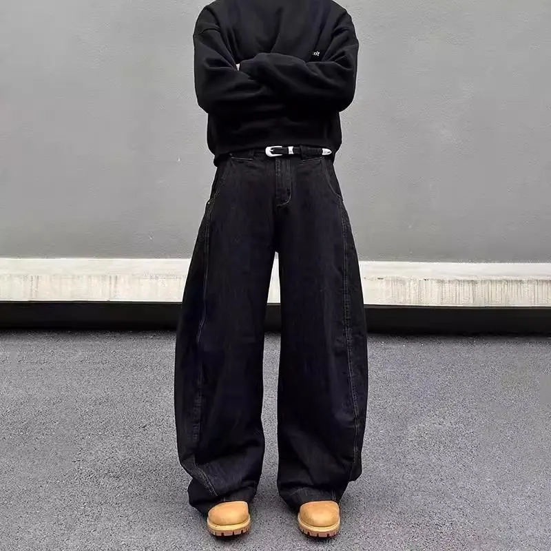 Mens American-style Vintage Wide-leg Bootcut Jeans