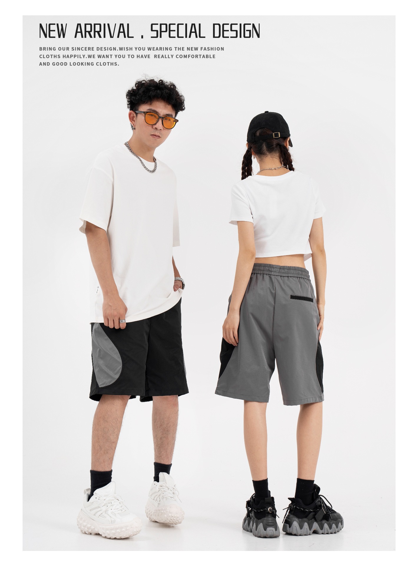 Mechanical Style Color Matching Elastic Straight Cargo Pants