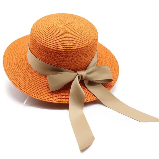 Summer Flat Brim Straw Hat Female Japanese And Korean Orange - Shop at LoveMi