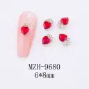 Glass New Year Nail Ornament Red Bow Accessories view 19