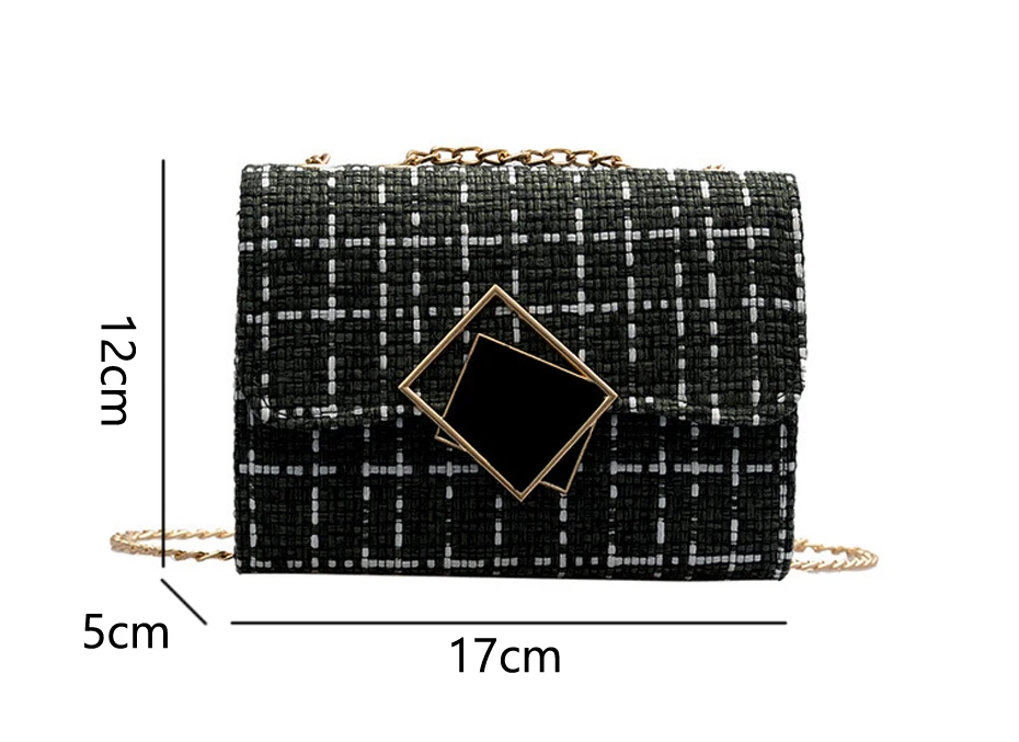 Title 2, Yarn black chain small square bag