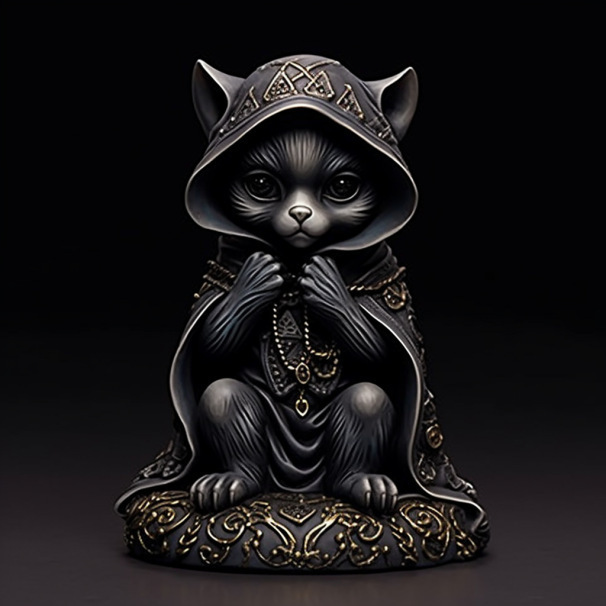 Halloween black cat resin craft ornament home decoration