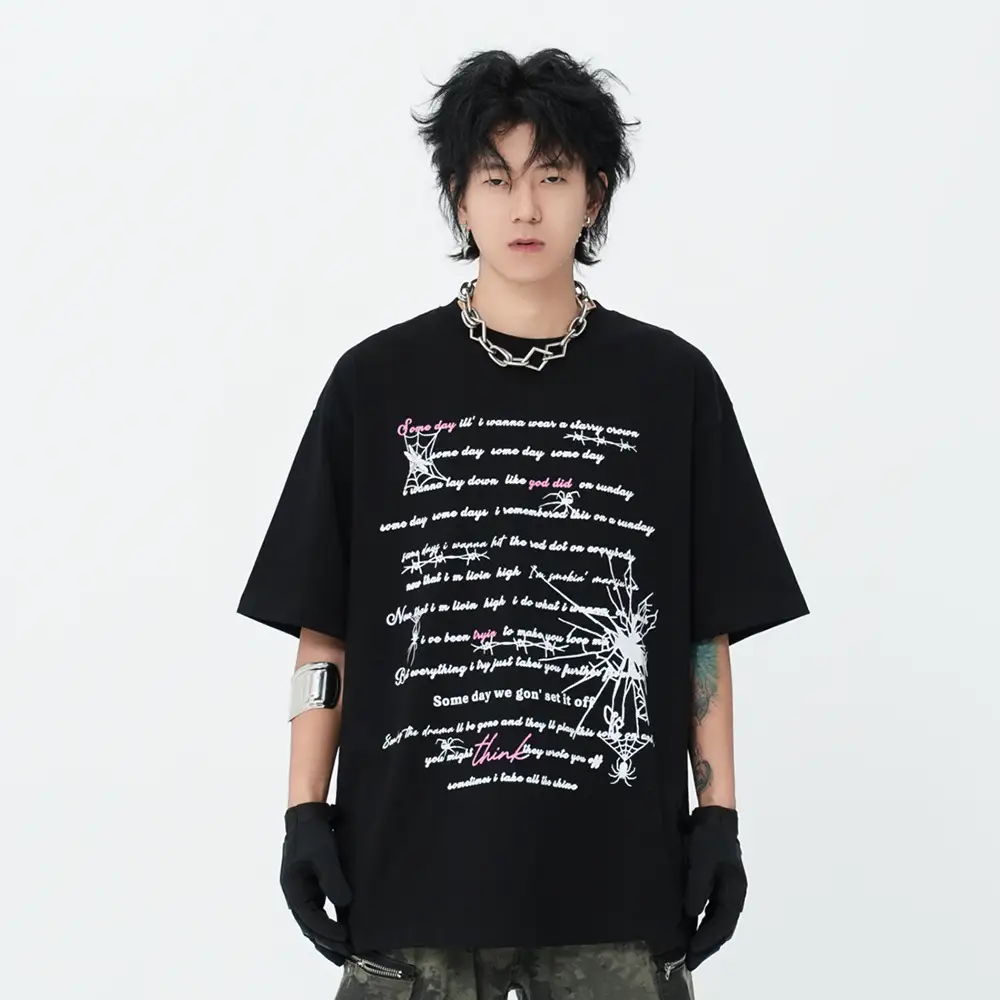 Niche High Street Spider Web Printed Short Sleeve