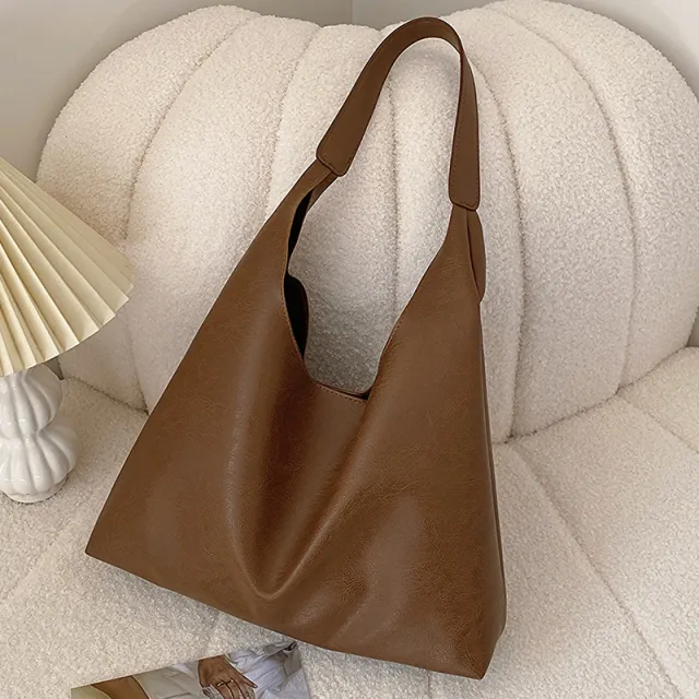 High grade Large Capacity Commuter Tote Shoulder Bag Brown - Shop at LoveMi