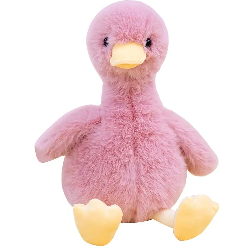 Cute Fried Fur Small Yellow Duck Black Swan Plush Toy Children's Birthday Gifts