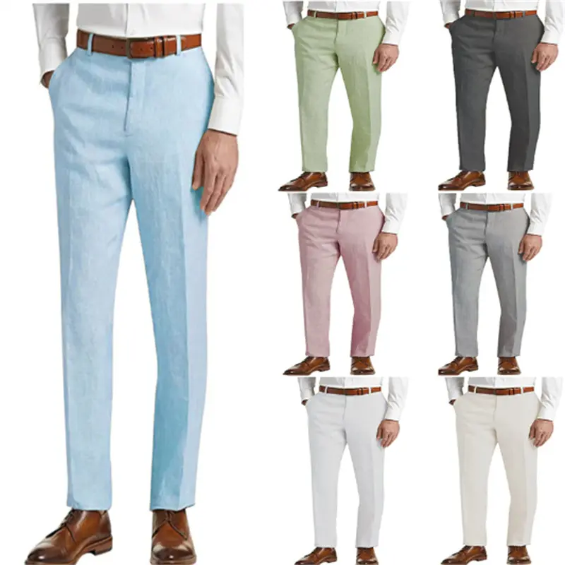 Summer Linen Classic Regular-fit Suit Pants