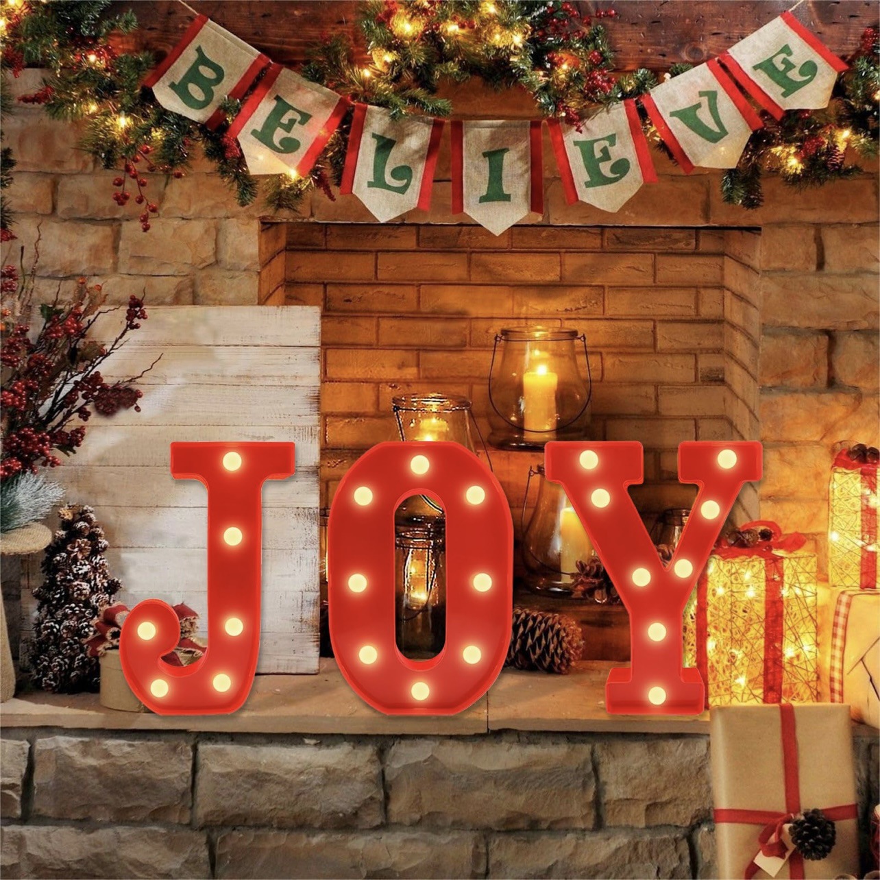 Title 13, Merry Christmas Letter Light JOY Decorative Let...