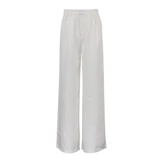 High Waist Loose Wide Leg Casual Pants White - Shop at LoveMi