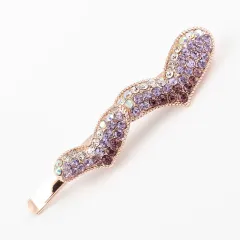 Women's Korean-style Heart Shape Rhinestone Hair Accessories - Purple - View 1
