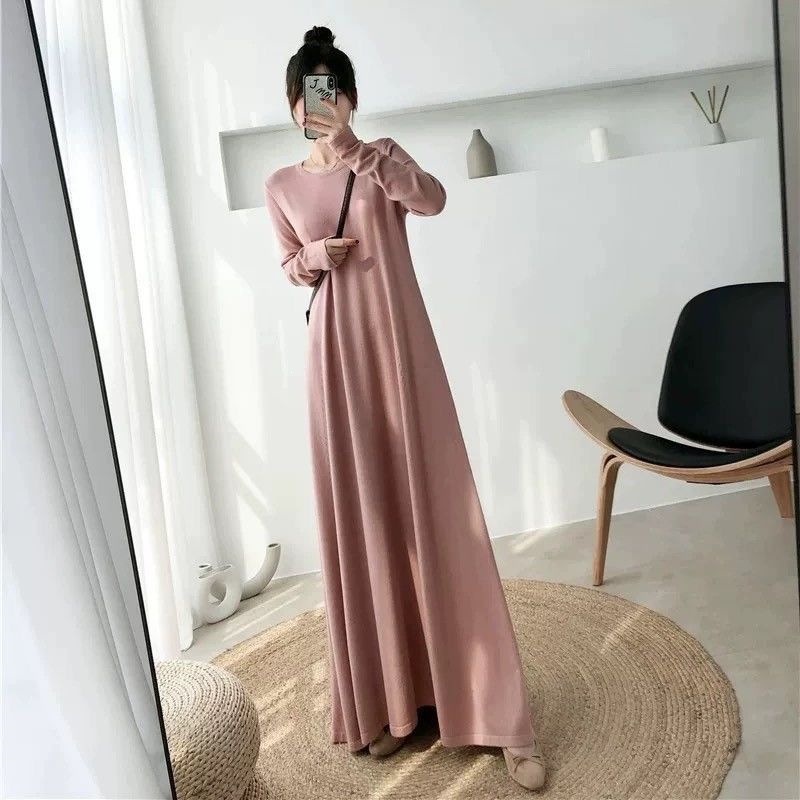 Thickened Warm House Dress Loose-fit Wearable Outside Extra-long