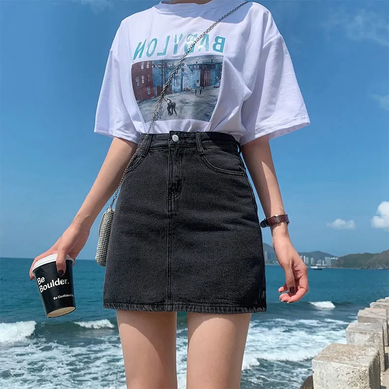 Denim Skirt Women's Summer New - Gray