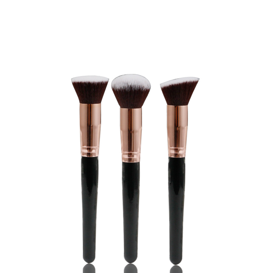 Flat Head Bevel Three Piece Portable Makeup Brush 3 Sets - Shop at LoveMi
