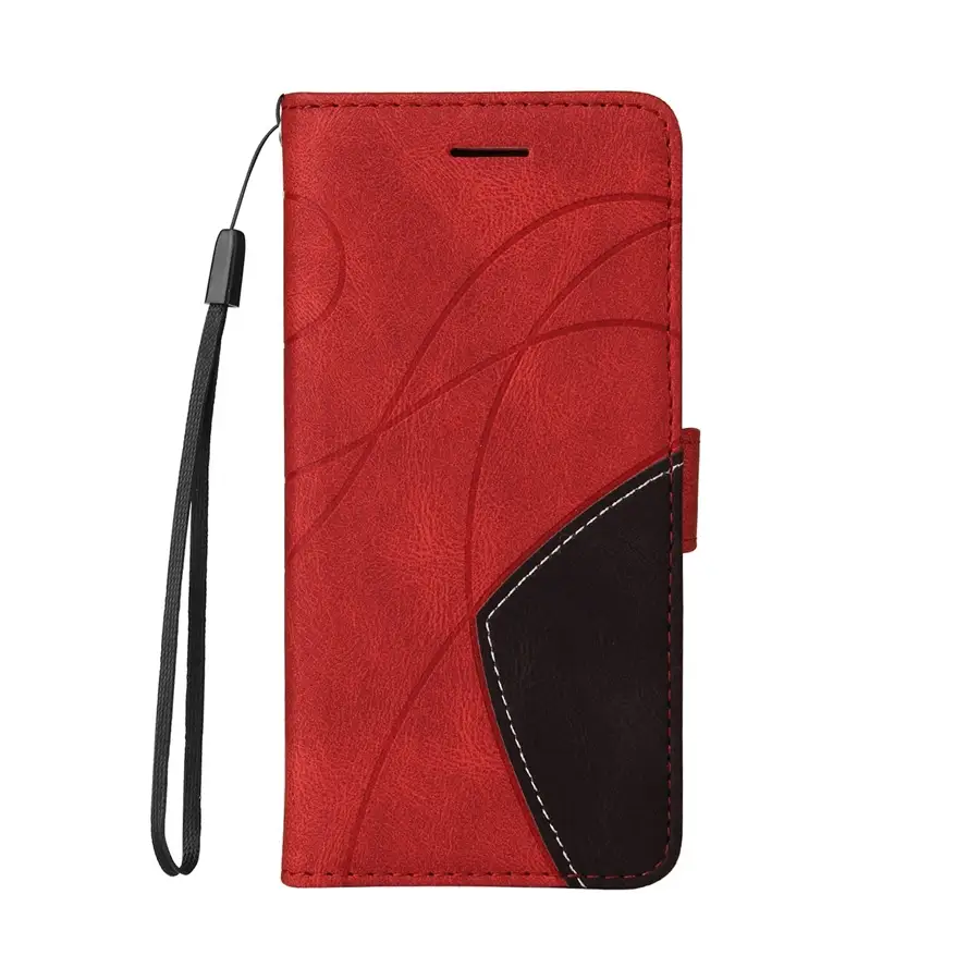 Applicable Leather Case Two-color Patchwork Mobile Phone Protective Case