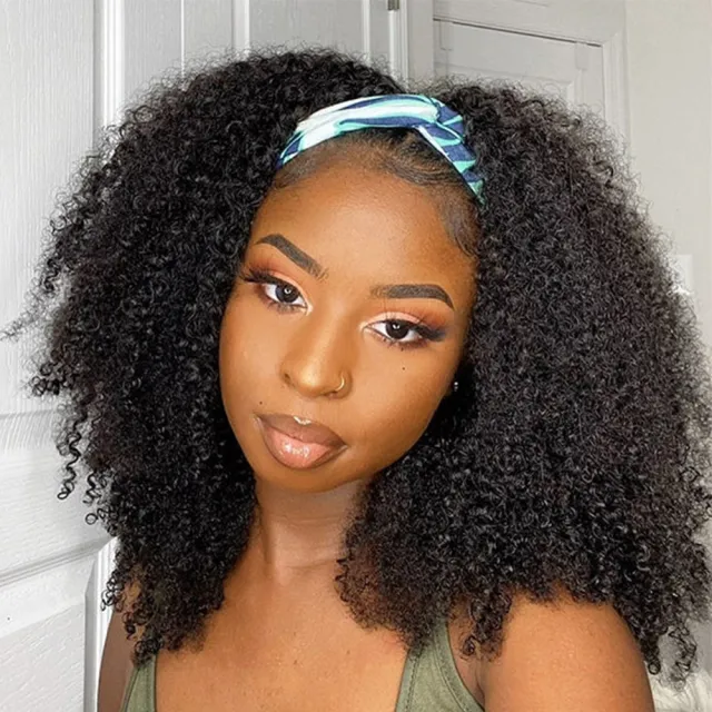200 Curly Headbandwig Human Hair Wigs 16Inch - Shop at LoveMi