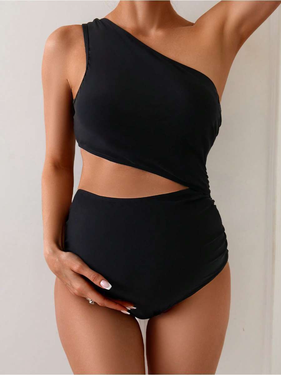 Maternity Hollow-Out Sexy Bodycon One-Piece Swimsuit