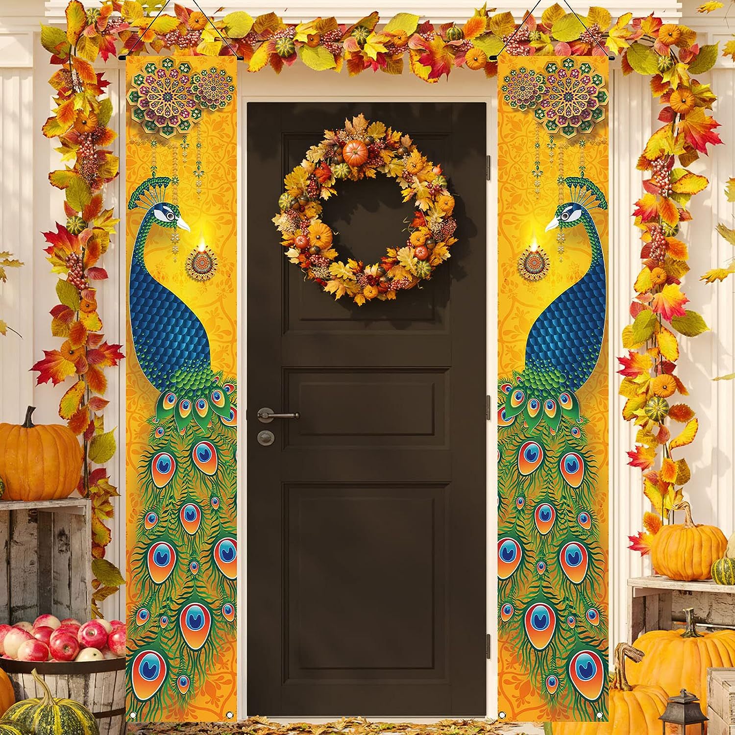 Title 1, Indian Peacock Festival Decorative Door Curtain...