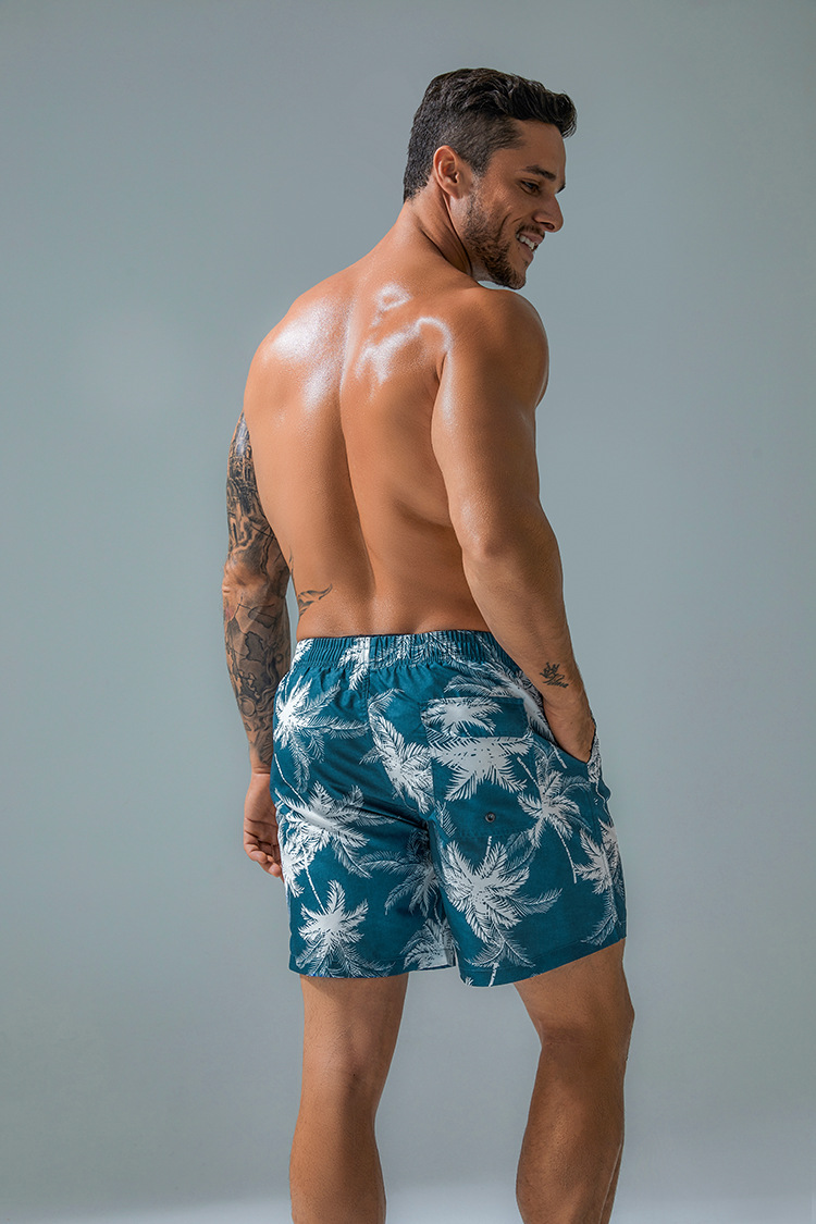 Title 6, Mens Quick-drying Printed Swimming Trunks Beac...