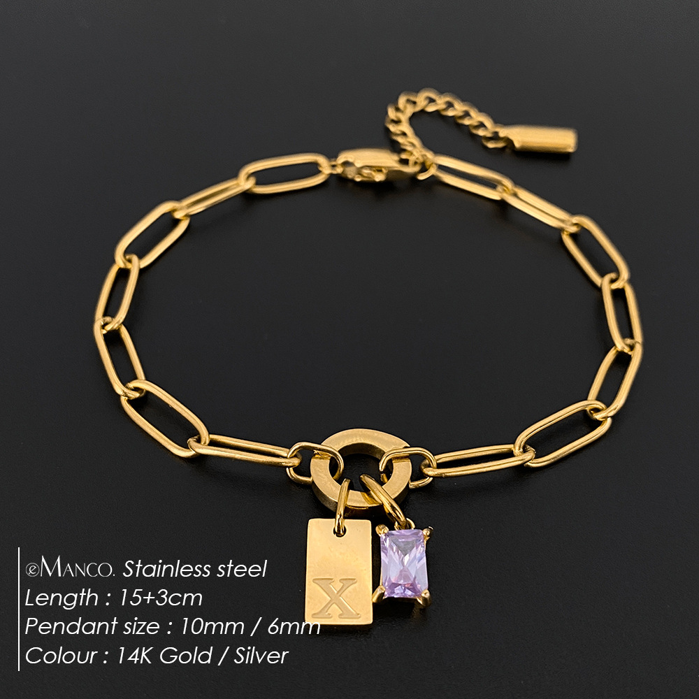 Womens Fashionable Rhinestone Letter Combination Bracelet Jewelry