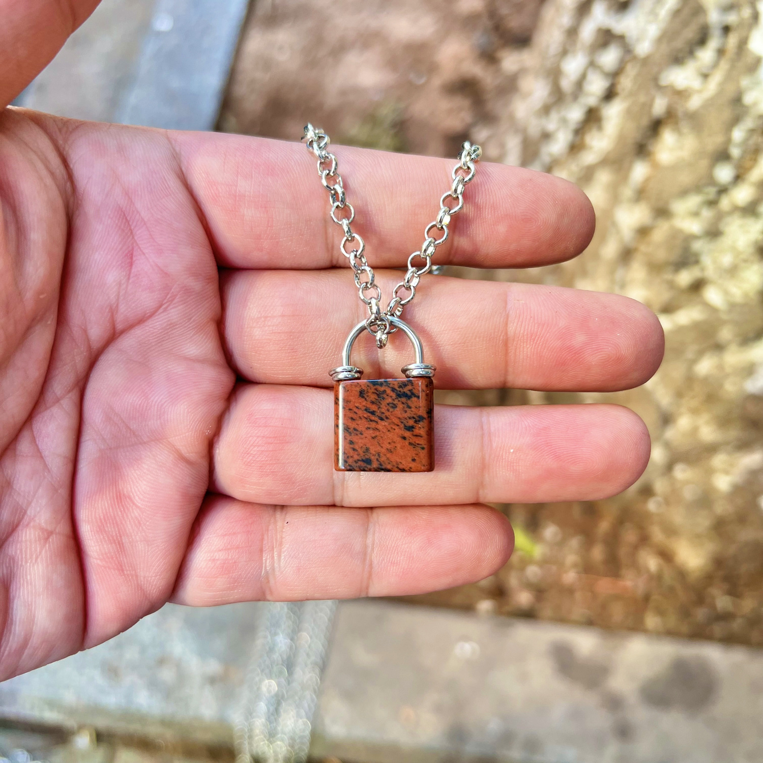 Lock Head Pendant Miscellaneous Stone