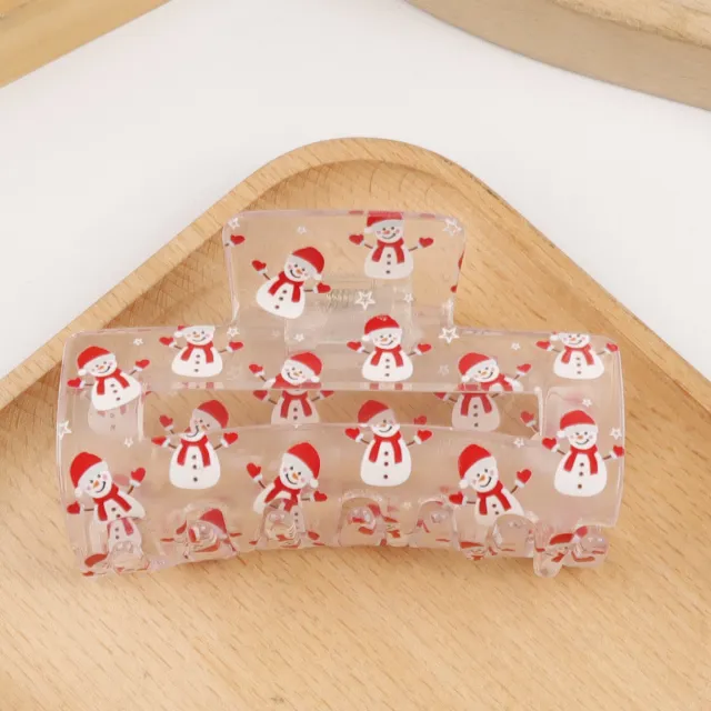 Gingerbread Man Patterned Shark Clip With A Festive Christmas Vibe Smiling Snowman - Shop at LoveMi
