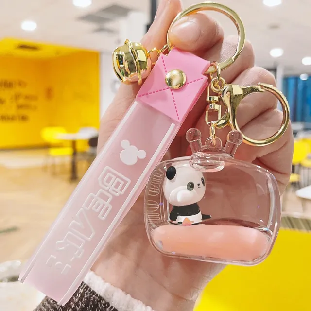 Acrylic Floating Doll Panda Keychain Pendant Pink Water Panda - Shop at LoveMi