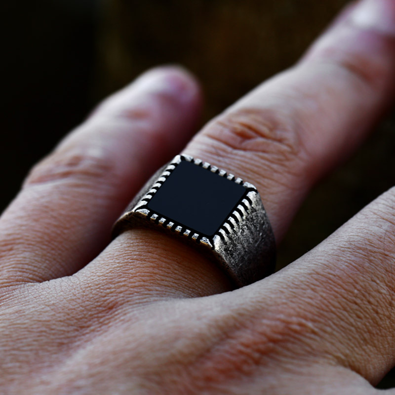 Stainless Steel Vintage Ethnic Style Titanium Steel Ring