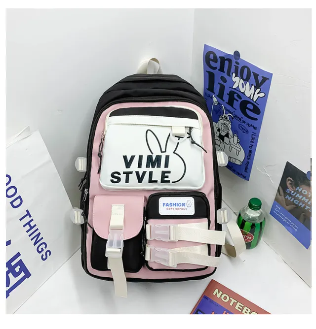 Female Junior High School Student Large Capacity Good looking Backpack Black - Shop at LoveMi