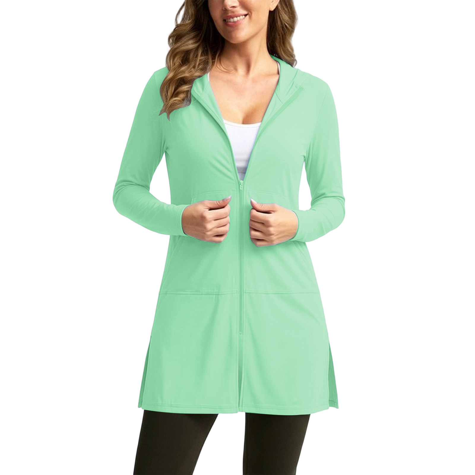 Plus-size Ice-silk Sun-protective Clothing For Women Thin Breathable And UV-blocking